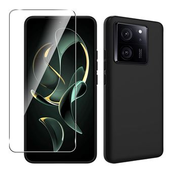 Coque pour Xiaomi 13T / 13T Pro 5G - housse etui silicone gel fine + verre trempe - NOIR - htdmobiles - 1
