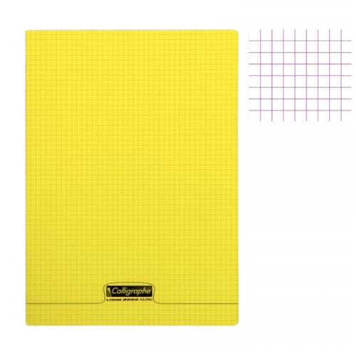  Cahier - A4 (21x29,7cm) - Petits carreaux - 96 pages - Polypro - Jaune 