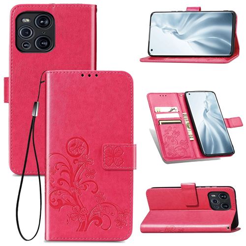 MPFRANCE Housse pour OPPO Find X3 Pro Rose [Fleur de Lys]