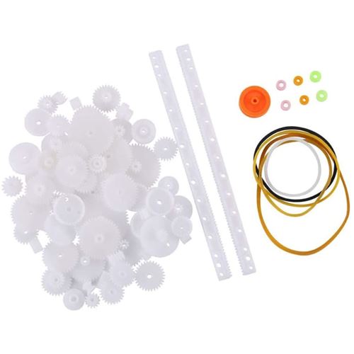 Kit de 60 Pièces de Poulies et Engrenages de Rechange Pour Robotique, Drones, Voitures RC Idéal pour les Projets DIY, Blanc, 60 pièces, Plastique