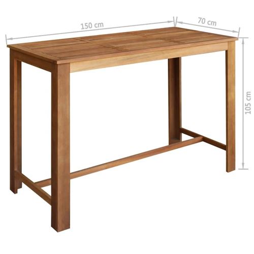Table haute mange debout bar bistrot bois d'acacia solide 150 cm - Achat &  prix