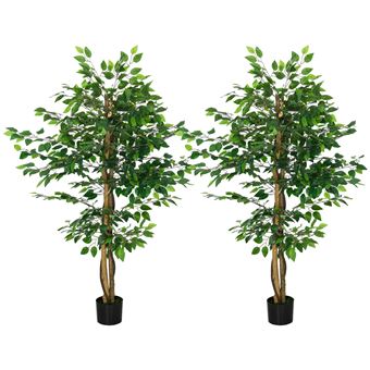 COSTWAY Lot de 2 Plantes Artificielles en Pot Hauteur 185CM/Olivier