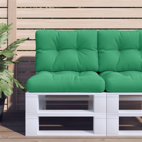 Coussins de palette lot de 2 vert tissu