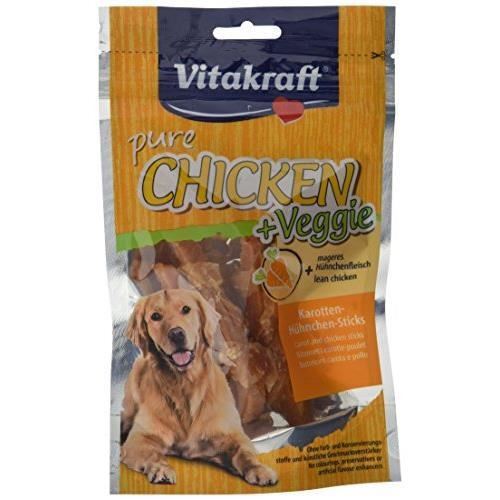 VITAKRAFT Chicken + morceaux de carottes Friandise pour chien - Lot de 6 sachets de 80 g