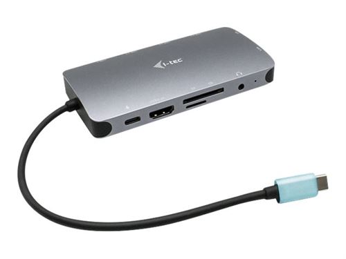 i-Tec USB-C Metal Nano Dock HDMI/VGA with LAN + Power Delivery 100 W - Station d'accueil - USB-C / Thunderbolt 3 - VGA, HDMI - 1GbE