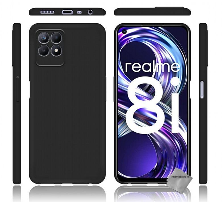 Coque Silicone Fine + Verre Trempé Pour Realme 8i / Narzo 50 4G - Neuf