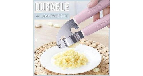 Outil de hachoir de cuisine à la maison en acier inoxydable presse-ail broyeur presse-purée rose