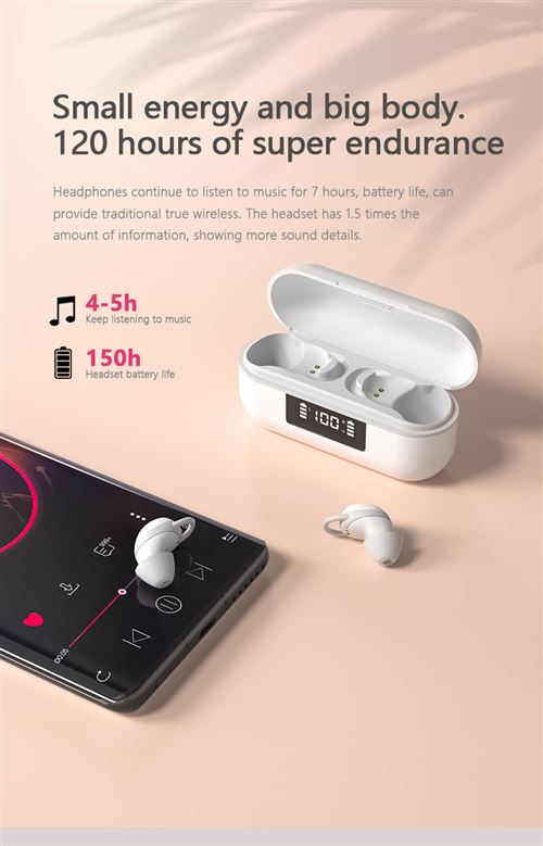 Écouteurs de sommeil invisibles étanches, écouteurs sans fil IPX5