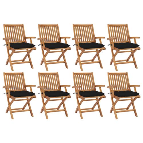 Non Communiqué Vidaxl Chaises Pliables De Jardin Avec Coussins 8 Pcs Teck Solide