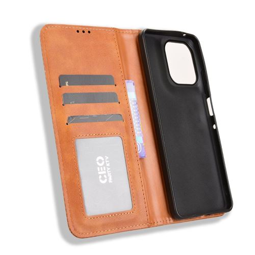 Etui Motorola Moto G13 6.5", Housse Portefeuille Magnétique Cuir Réel