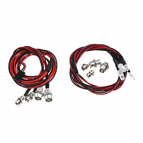 Lumières LED 2 Pièces de 5mm Blanc, 2 Pièces de 5mm Rouge, 2 Pièces de 3mm Bleu Longueur Cm 72