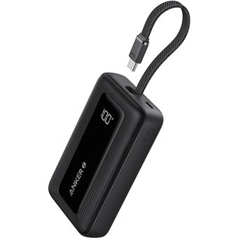 Batterie Externe Anker Zolo Power Bank Haute Vitesse 10000mAh 30W Câble USB-C Intégré, 1 Port USB-C, 1 Port USB-A - 1