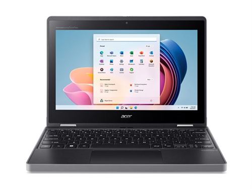 Acer TravelMate B3 Spin 11 TMB311R-33 - Conception inclinable - Intel N-series - N100 / jusqu'à 3.4 GHz - Win 11 Pro Education - UHD Graphics - 4 Go RAM - 64 Go eMMC - 11.6" IPS écran tactile 1366 x 768 - Wi-Fi 6E, Bluetooth - schiste noir - clavier : F