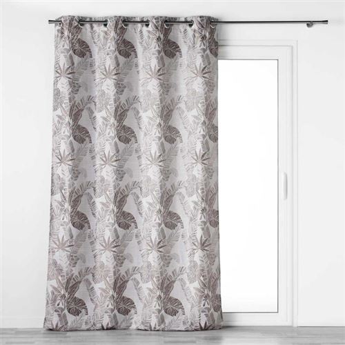 Rideau a oeillets 140 x 260 cm jacquard faggy Taupe