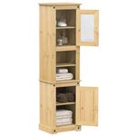 Armoire de salle de bain Corona 50x40x185 cm bois de pin massif