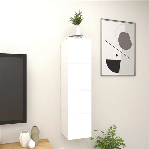 vidaXL Meubles TV muraux 4 pcs Blanc 30,5x30x30 cm