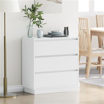 Table de chevet avec LED Blanc 71x34,5x75 cm en bois d ingénierie - 1