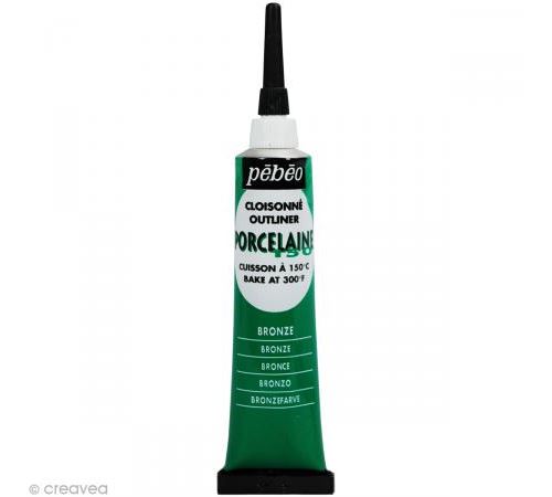 Peinture &agrave; l'eau brillante pour porcelaine - bronze - 20 ml 036-005