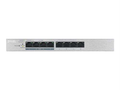 Non Communiqué Blanc Zyxel Gs1200-8Hp V2 - Commutateur - Géré - 4 X 10/100/1000 + 4 X 10/100/1000 (Poe+) - De Bureau - Poe+ (60 W)