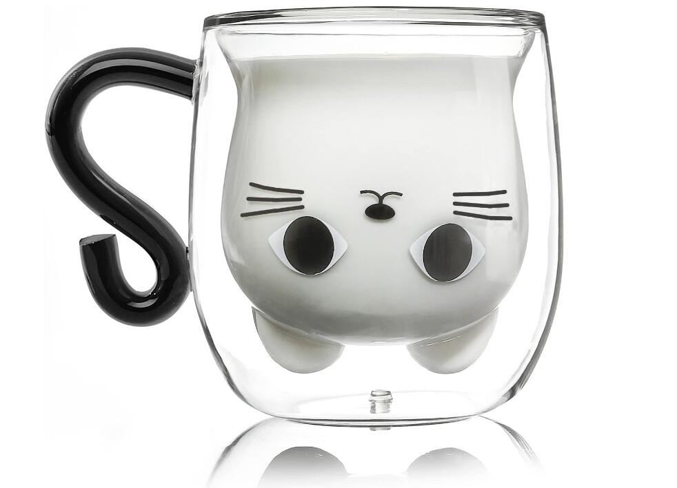 Tasse En Verre À Double Mur Avec Un Joli Dessin Animé Ours De Chat Pour Animal Café, Lait, Tasse De Thé Pour 2024 Cadeaux De La Saint Valentin Du 7,33 € | DHgate