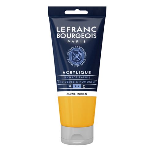 Lefranc Bourgeois - Peinture - peinture acrylique - jaune indien - transparent - satin - fine - 80 ml