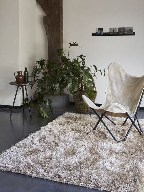 Tapis COOL GLAMOUR shaggy laiton Esprit Home Gris argenté 90x160