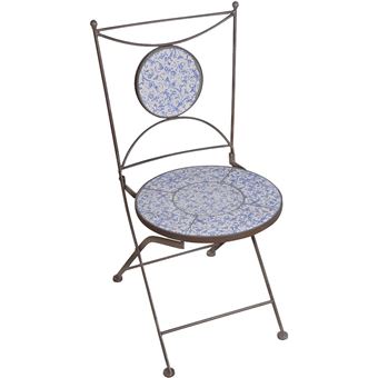 Chaise jardin fer forgé céramique Unitaire - 1