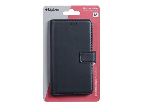 Bigben Connected Universal folio case size M - Étui à rabat pour téléphone portable - cuir doux - gris foncé - 5