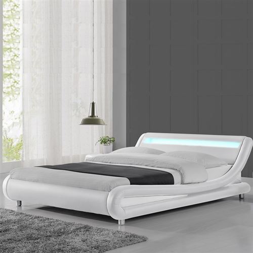Lit led design Julio - 160x200 - Blanc