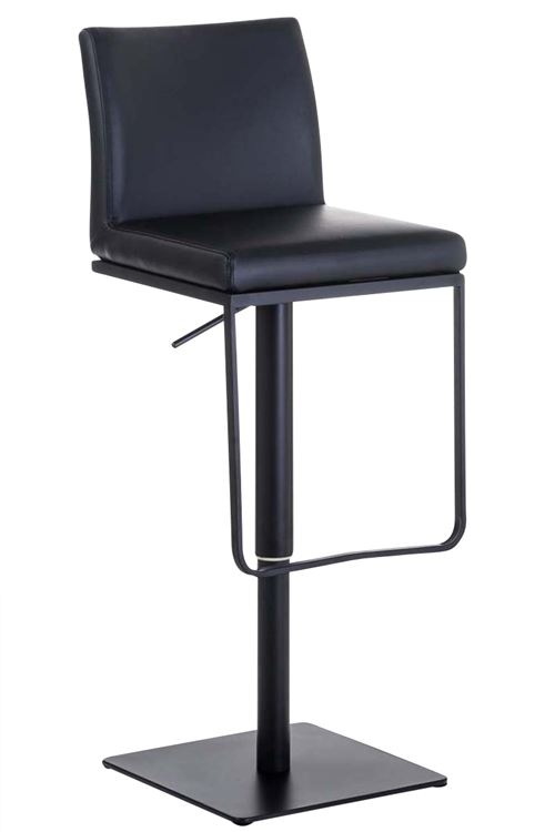 Tabouret de bar panama similicuir , noir /noir