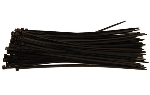 Attache cables rilsan 290 x 4.8 noirs - 100 colliers plastiques - Oc-pro