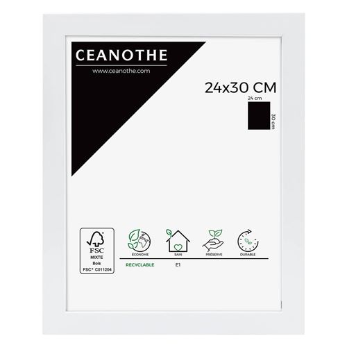 Cadre photo Mat blanc 24x30 cm, bois reconstitué - marque française