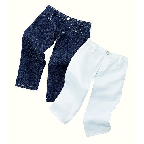 Gotz - Ens. pantalons, jeans bleu/blanc, 2x