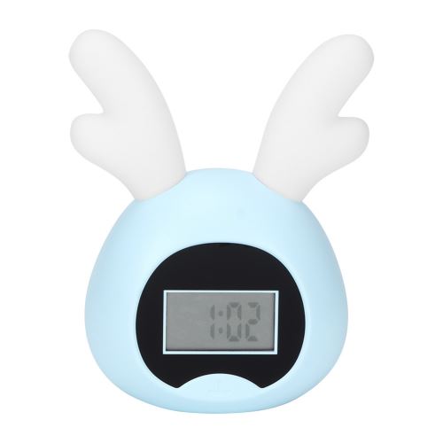 Réveil Electronique Mignon Pour Enfant Recharge Par USB Luminosité réglable En forme Ramure (Bleu)