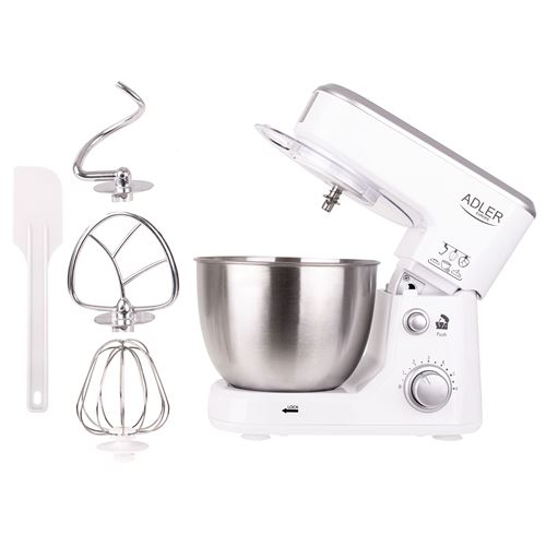 Adler Robot Pâtissier Boulangerie Cuisine Ménager Multifonction Bol 4L, Adler, Ad4216, 1000, Blanc