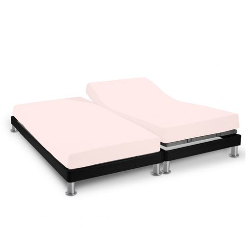 Drap housse rose TPR pour sommier articulé 2x80x200