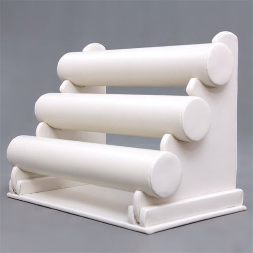 Présentoir porte bijoux support 3 rouleaux blanc 30 cm