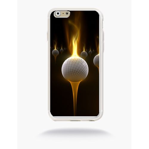 Coque Balle De Golf Feu Compatible Apple Iphone 6 Silicone Blanc Mat