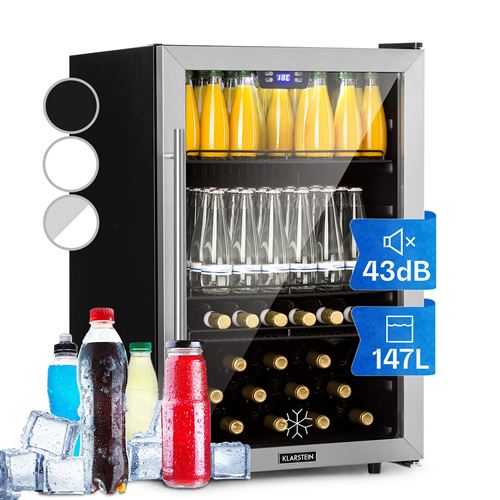 Réfrigérateur à boissons - Klarstein Beersafe XXL - 148L - Température 1 à 20 °C - 43 dB - inox & verre