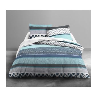 Today Parure De Couette Enjoy Kapa 100 Coton 1 Housse De Couette 240x260 Cm 2 Taies 63x63 Cm Bleu Gris Et Taupe Achat Prix Fnac Composé de 100% coton, ce la compagnie du blanc vous présente la parure housse de couette flore bleu canard. today parure de couette enjoy kapa 100