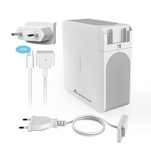 Salcar 45W Macbook Chargeur MagSafe 2 T-Forme Adaptateur Secteur pour Mac Air 11 13 A1436 A1466 A1465