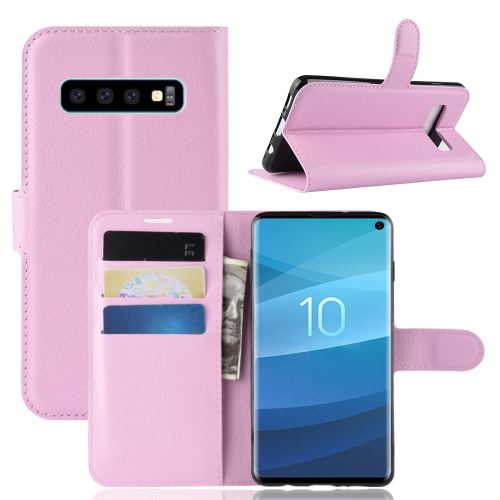 Etui en PU magnétique rose pour votre Samsung Galaxy S10