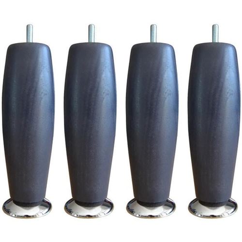 Jeu De Pieds Elegance Ronds O 6 H 19 Cm Gris Anthracite - Lot De 4