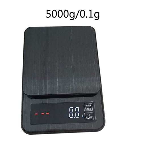 Balance de cuisine électrique 5000/0.1g avec Minuterie pour Maison café noir