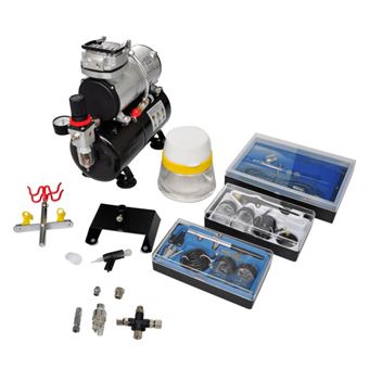 vidaXL Airbrush Compressorset met 3 pistolen 140284 - 1