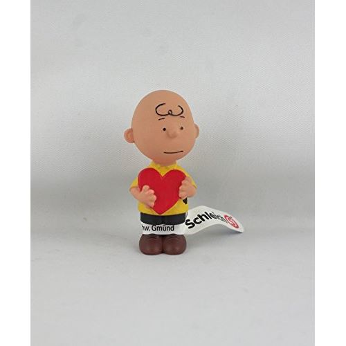Cacahuètes Charlie Brown tenant une figurine miniature de coeur (Schleich)