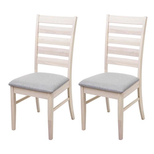 2x chaise de salle à manger MENDLER HWC-G47 tissu bois massif châssis clair gris