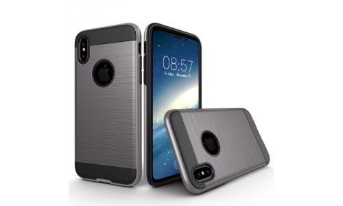 Coque hybride iPhone X renforcée coloris gris