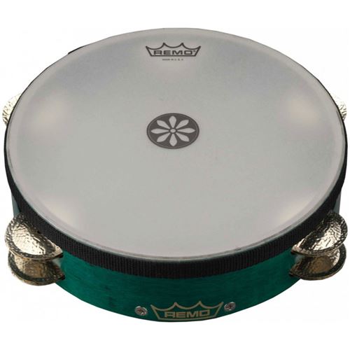Remo TA-3010-LR - Tambourin Lotus Layne Redmond 2,63 x 10 avec 2 rangées de 5 cymbalettes argentées