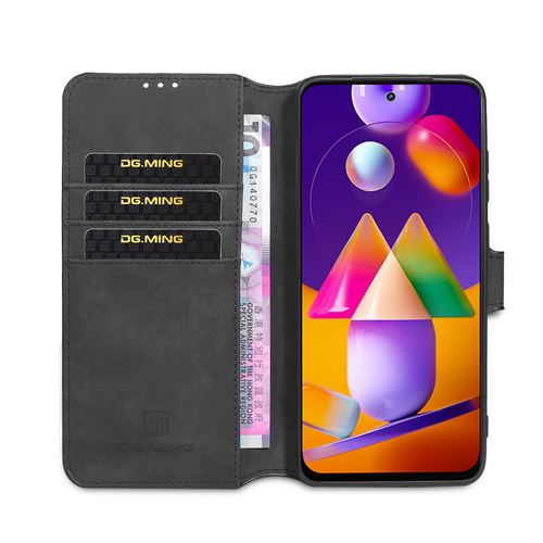 Etui Samsung Portefeuille Rouge Coque En Cuir Pu Pour Samsung Galaxy M31s - 3 Emplacement Cartes Antichoc